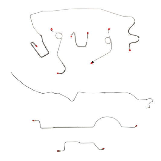 CBK0589OM - 1970 MOPAR A-body w/ Power Drum, 8-3/4'' Axle; Complete Brake Line Kit; Steel