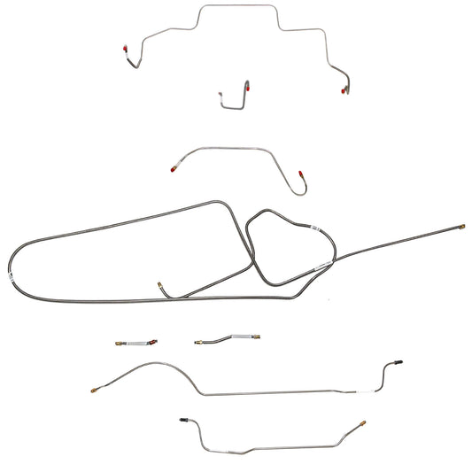 CBK0636OM - 1966 MOPAR B-body w/ Power Disc, FACTORY Disc, Right Front OVER Frame w/ Hump OVER Firewall, Hemi, 8-3/4'' Axle; Complete Brake Line Kit; Steel