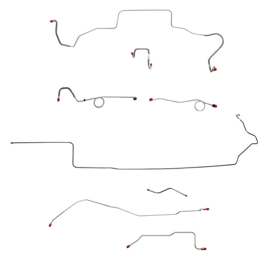 CBK0643OM - 1967 MOPAR B-body w/ Standard Disc, Right Front Over Frame Straight Across Firewall, Dana Axle; Complete Brake Line Kit; Steel