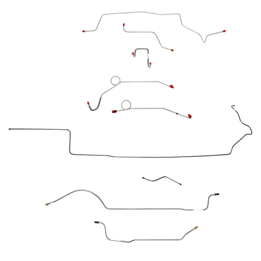 CBK0650OM - 1967 MOPAR B-body w/ Power Disc, Right Front Over Frame Straight Across Firewall, 8-3/4'' Axle; Complete Brake Line Kit; Steel