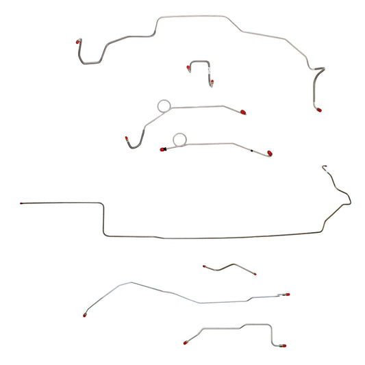 CBK0653OM - 1968-70 MOPAR B-body w/ Power Disc, Right Front Over Frame Attaches to Fender, Hemi, Dana Axle; Complete Brake Line Kit; Steel