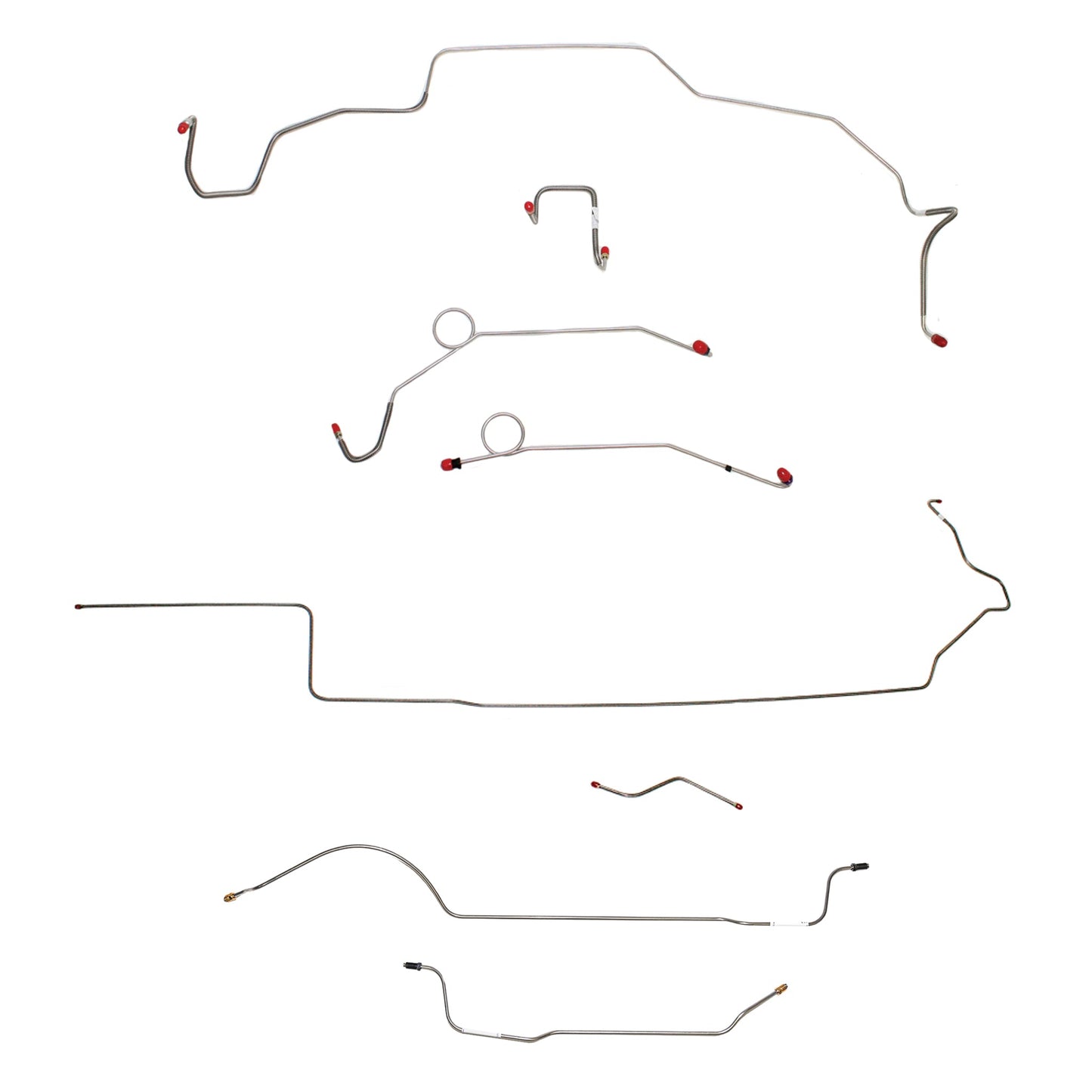 CBK0654OM - 1968-69 MOPAR B-body w/ Power Disc, Right Front Over Frame Attaches to Fender, Hemi, 8-3/4'' Axle; Complete Brake Line Kit; Steel