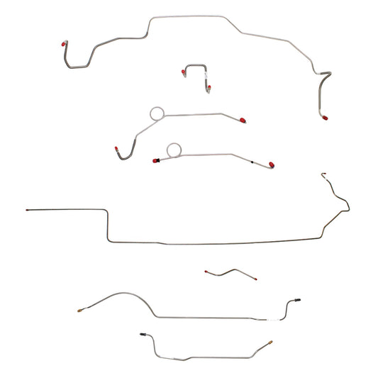 CBK0654OM - 1968-69 MOPAR B-body w/ Power Disc, Right Front Over Frame Attaches to Fender, Hemi, 8-3/4'' Axle; Complete Brake Line Kit; Steel