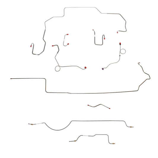 CBK0673OM - 1970 MOPAR B-body w/ Power Disc, 8-3/4'' Axle; Complete Brake Line Kit; Steel