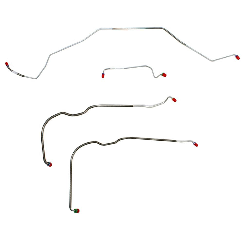 CKT6805SS- 68 Chevy Malibu SS, Chevelle SS, El Camino SS, (Super Sport ONLY) w/ Power Drum Brakes, Front 4pc Line Set; Stainless - SSTubes