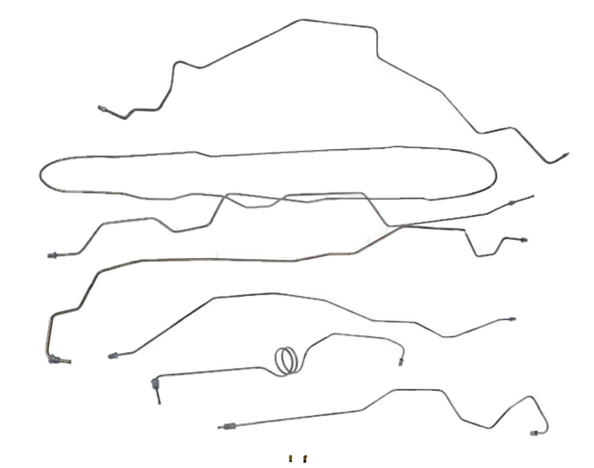 FL919228- 99-01 Ford F-250 / F-350 Super Duty 4wd, RWABS, Extended Cab Long Bed, Complete Brake Line Kit; Stainless - SSTubes