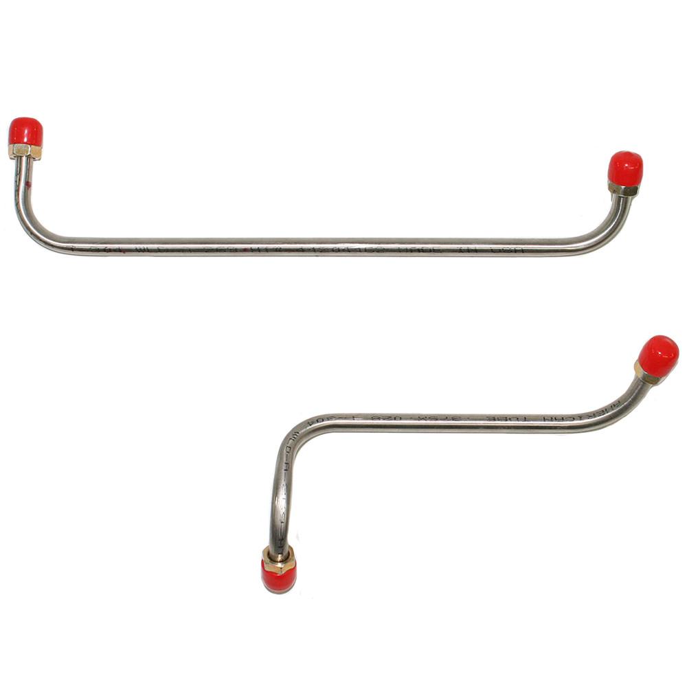 GPC6102SS- 61-64 Ford Galaxy, BIG BLK, 4BBL w/ In-Line Filter, 2pc Pump to Carb Fuel Line Set; Stainless - SSTubes
