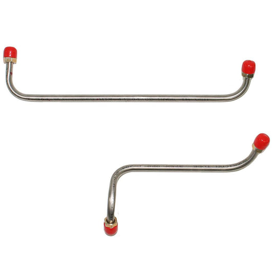 GPC6102SS- 61-64 Ford Galaxy, BIG BLK, 4BBL w/ In-Line Filter, 2pc Pump to Carb Fuel Line Set; Stainless - SSTubes