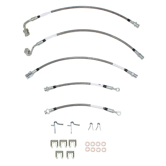 HSK0056OM - 01-05 GM S-Series 4wd with 4 Wheel Disc Brakes; Complete Brake Hose Kit; Rubber