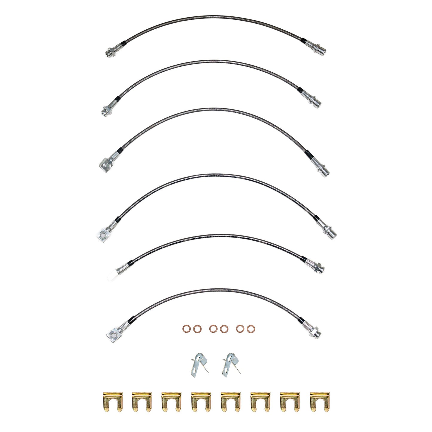 HSK0084SS - 07-18 GM 1500 Truck, Disc, Brake Hose Kit; Braided Flex Hose