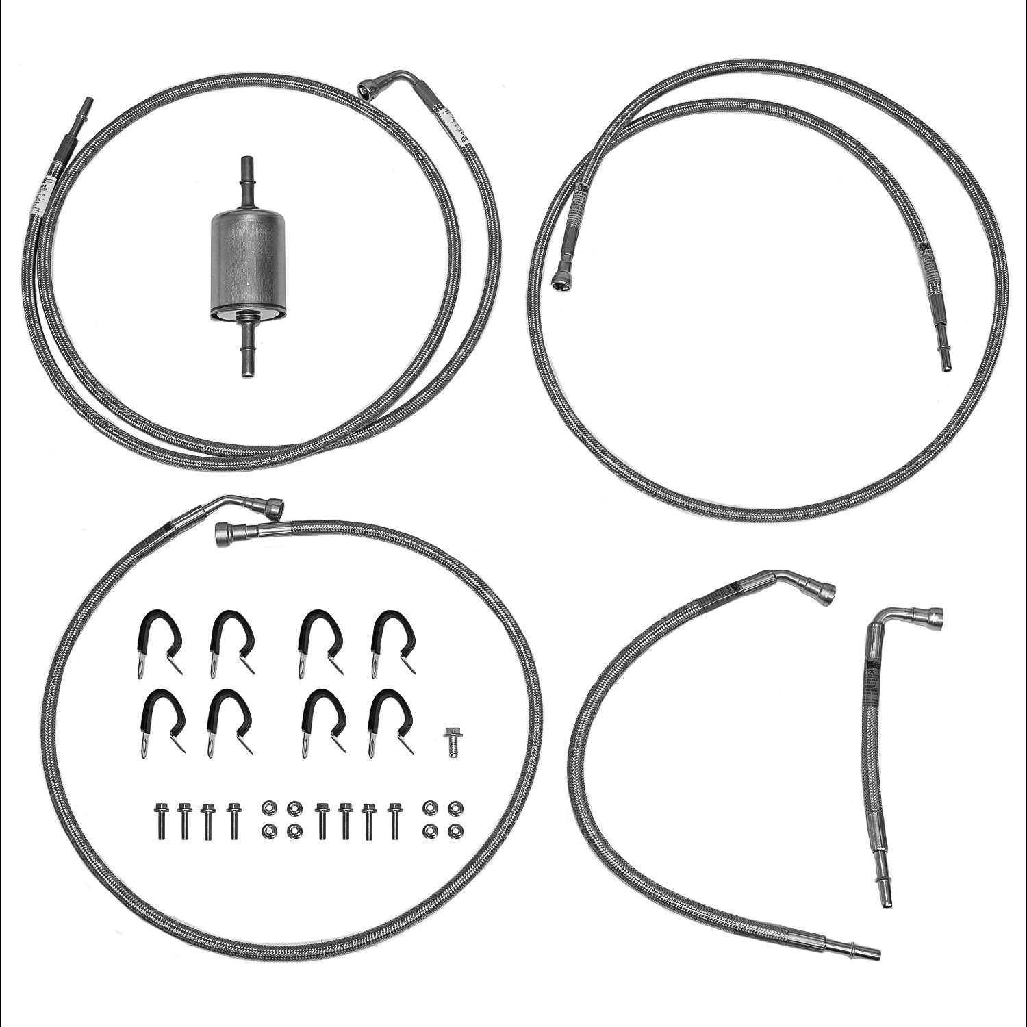 QFF0013SS- 04-06 GM 1500 Full Size SUV with Flex Fuel and with a Fuel Filter, Quick Fix Fuel Line Kit: Braided Stainless - SSTubes