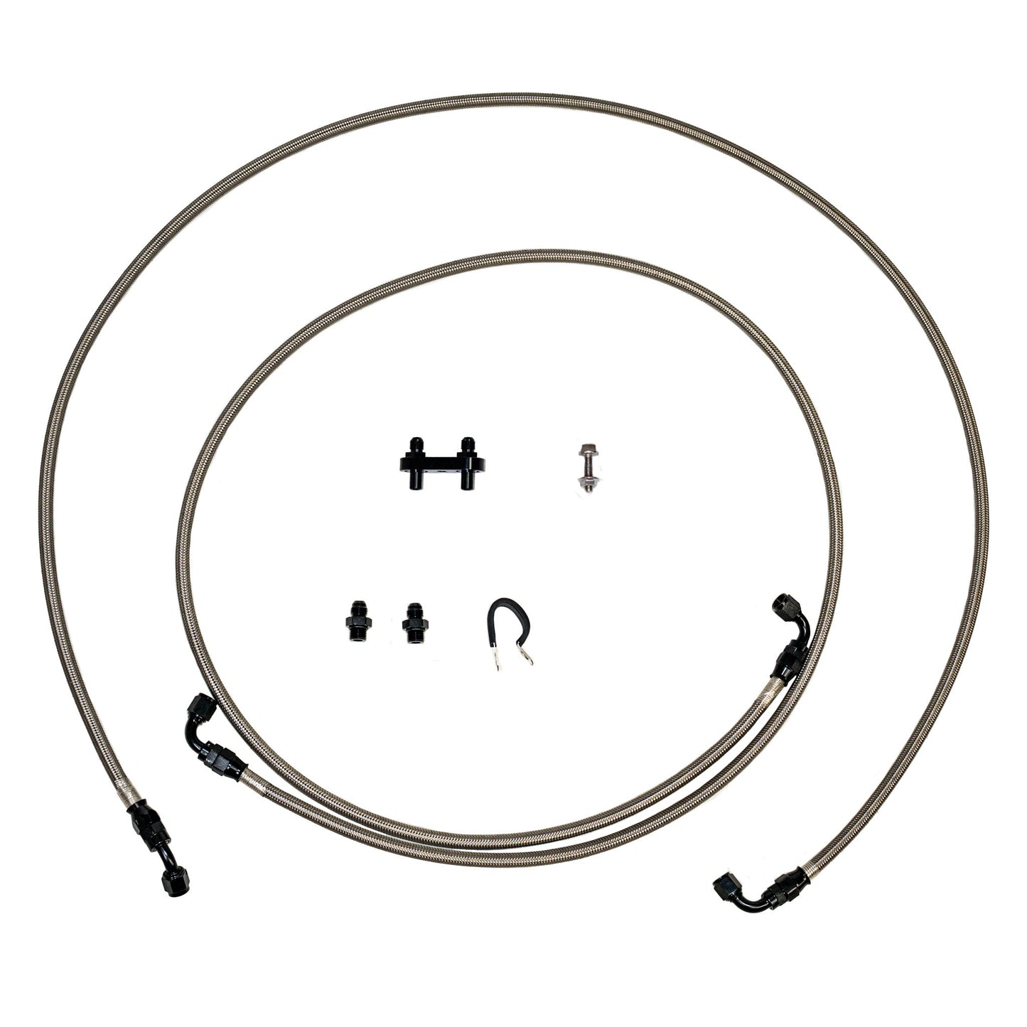 2014-18 Silverado/ Sierra 1500, 8L90 Trans, Quick Fix Transmission Line Kit; Braided Stainless - SSTubes