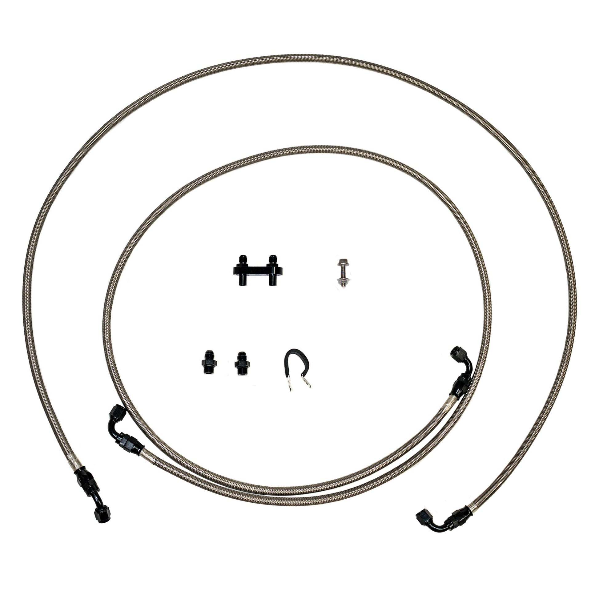 2014-18 Silverado/ Sierra 1500, 8L90 Trans, Quick Fix Transmission Line Kit; Braided Stainless - SSTubes