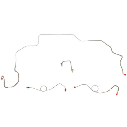 RKT6801OM- 68-70 Mopar B-Body, Power/Standard Drum, 4pc Front Brake Line Set, Right-Front Routes UNDER Frame; Steel - SSTubes