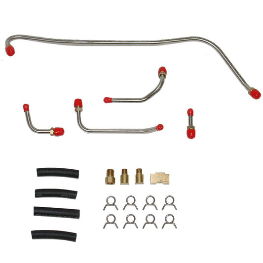 RPC6401SS- 63-64 Mopar B-Body, 413/426CID Max Wedge Pump to Carb, Carter 3705 Dual 4BBL Carburetor; Stainless - SSTubes