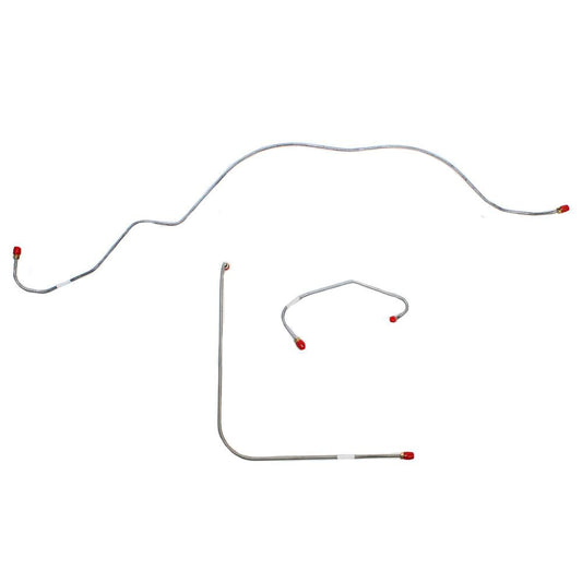 SKT5901SS- 59-60 Ford Thunderbird w/ Standard Brakes/ Power Brakes w/ Booster Mounted Under Dash; Front 3pc Brake Line Set; Stainless - SSTubes
