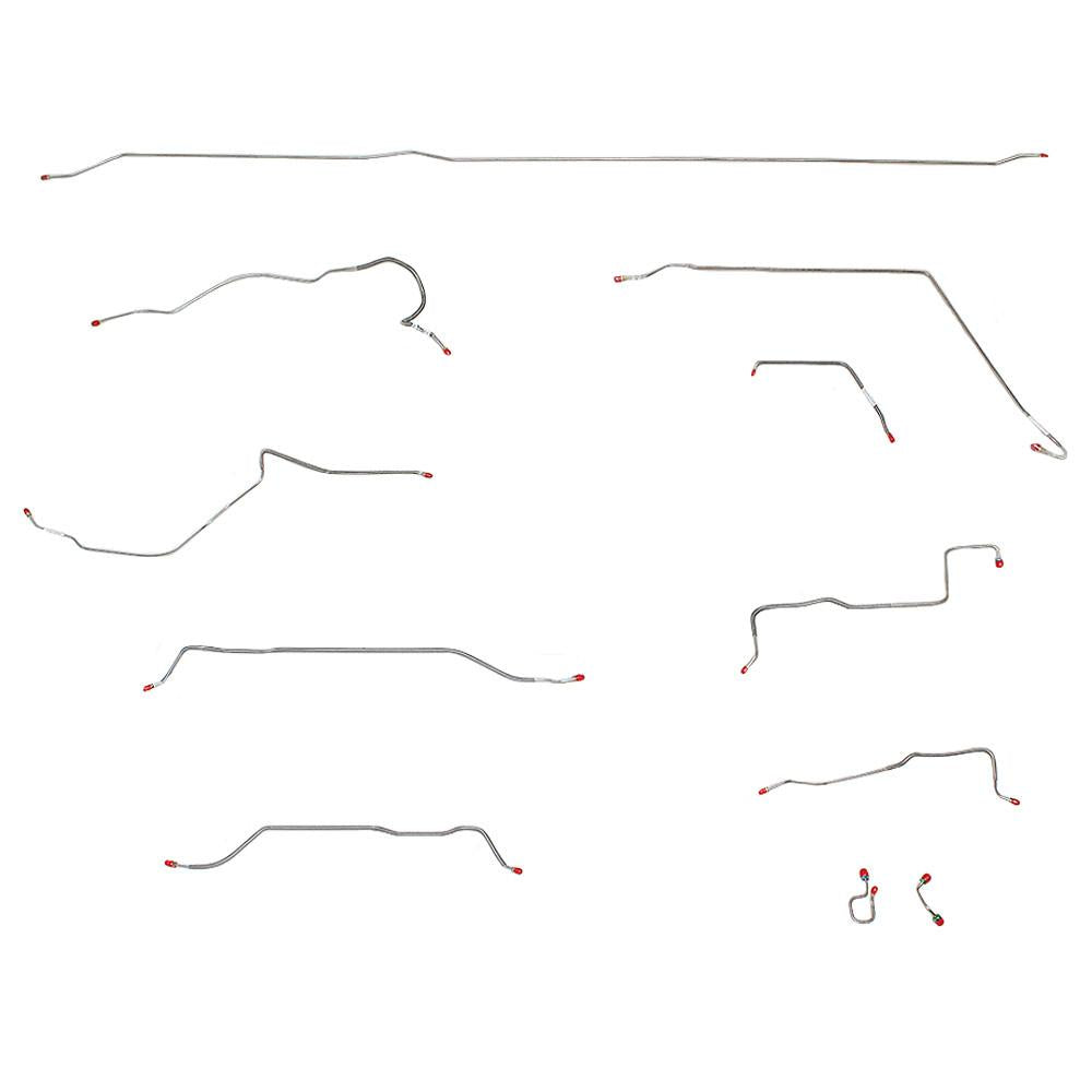 TCK7100OM- 71 GM Long Bed, Power, Coil, Outboard; Complete Brake Line Kit; Steel - SSTubes