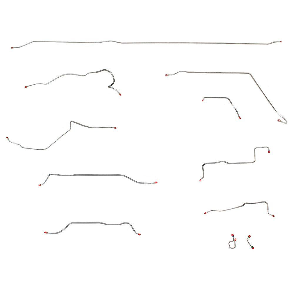 TCK7200OM- 72 GM Long Bed, Power, Coil, Outboard; Complete Brake Line Kit; Steel - SSTubes