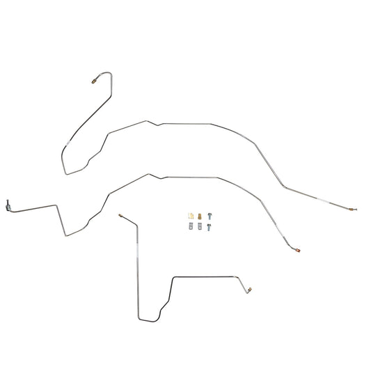 TKT6412OM- 63-66 GM Truck Dual M/C Power Disc Brake Conversion, Front Brake Line Kit; Steel - SSTubes