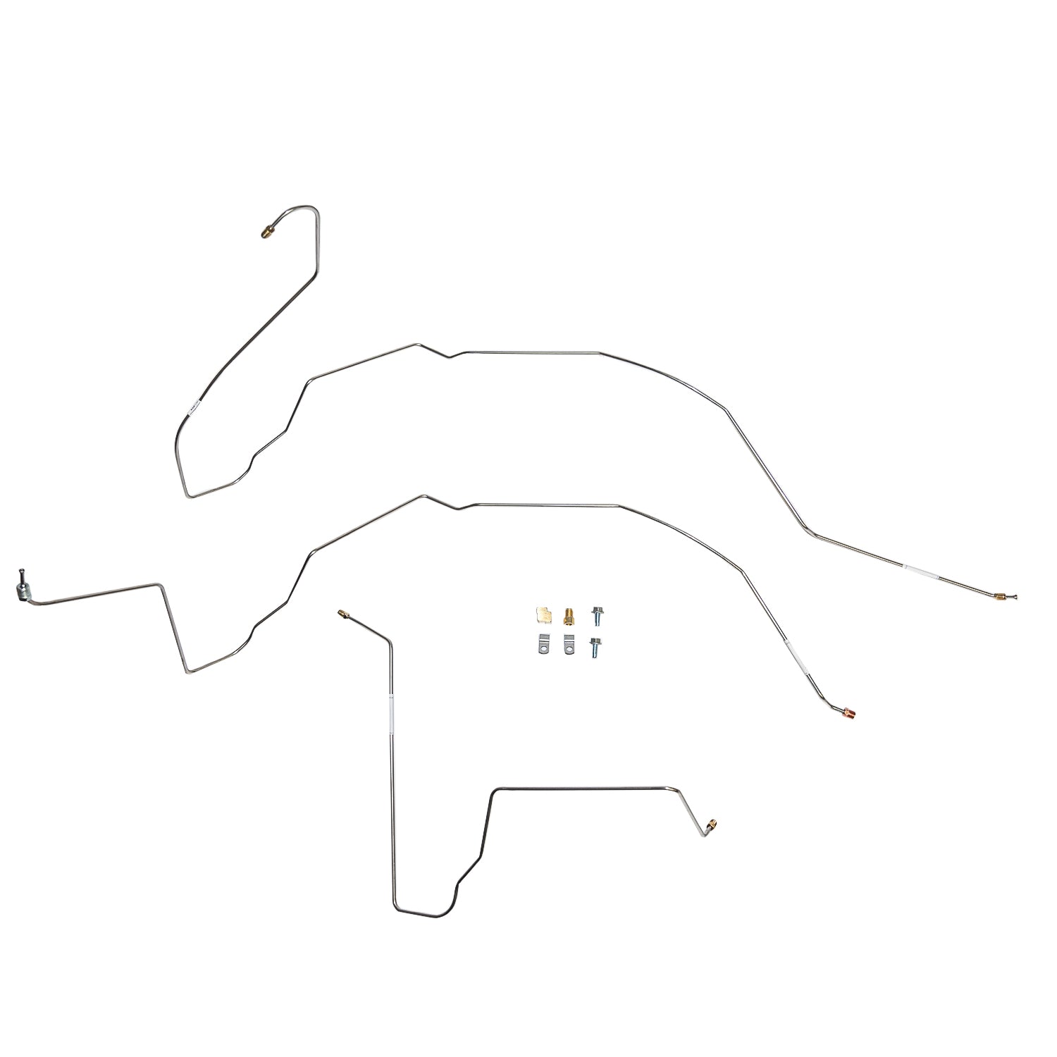 TKT6412SS- 63-66 GM Truck Dual M/C Power Disc Brake Conversion, Front Brake Line Kit; Stainless - SSTubes