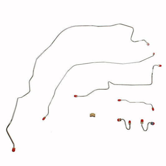 TKT6541OM- 65-66 Ford F-100 w/ Standard Drum Brakes, 3pc Front Brake Line Set; Steel - SSTubes