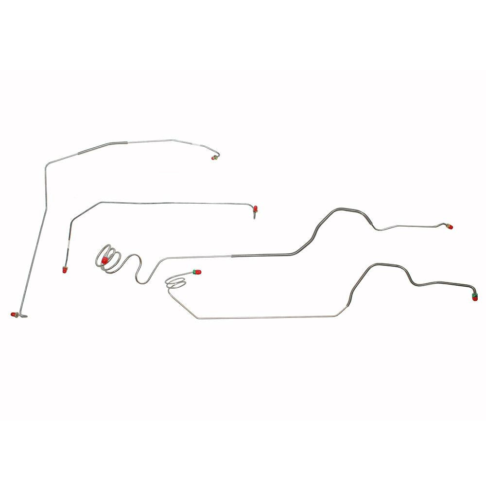 TKT7301OM- 73-80 Chevy K10, K20/GMC K1500, K2500, Power Brakes, 4pc Front Brake Line Set; Steel - SSTubes