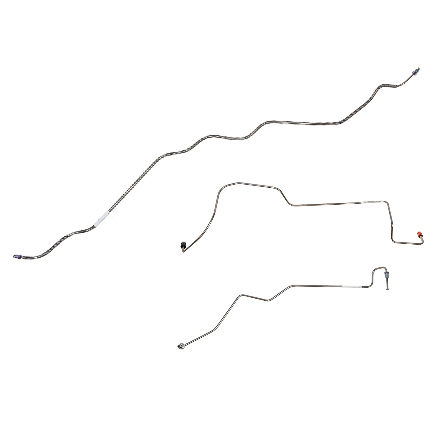 TKT8742SS- 90-97 Ford F-250/F-350 without Load Leveling Front Brake Line Kit; Stainless