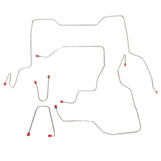 TKT9531SS- 95-00 GM 2500/3500 4x4 Front Brake Line Kit; Stainless - SSTubes