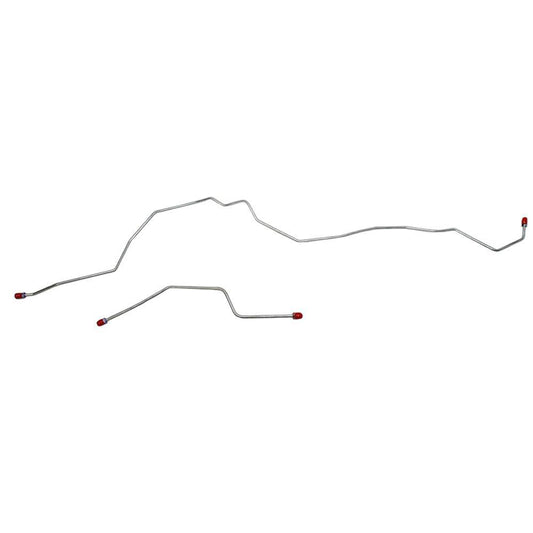 TRA8041SS- 80-81 Ford F-150 2wd w/ 9" Rear Axle. 2pc Rear Axle Brake Lines; Stainless - SSTubes