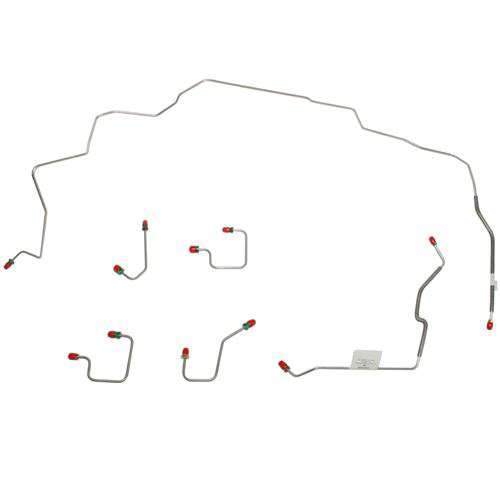 WKT9751SS- 97-98 Jeep Grand Cherokee, All Models, Front Brake Line Set, 6pcs; Stainless - SSTubes