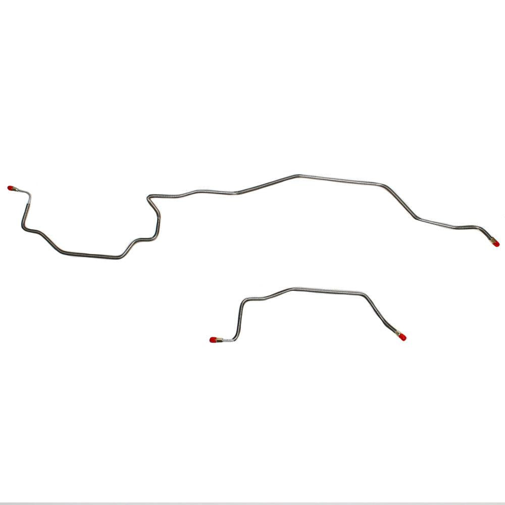 WRA0001SS- 98-01 Dodge Ram 3500 Dually (Dana 80, Rear Drum Brakes) Rear Axle Brake Line Kit; Stainless - SSTubes