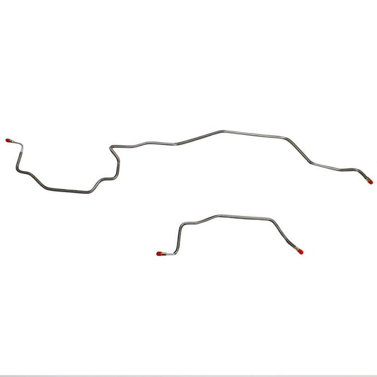 WRA0001SS- 98-01 Dodge Ram 3500 Dually (Dana 80, Rear Drum Brakes) Rear Axle Brake Line Kit; Stainless - SSTubes