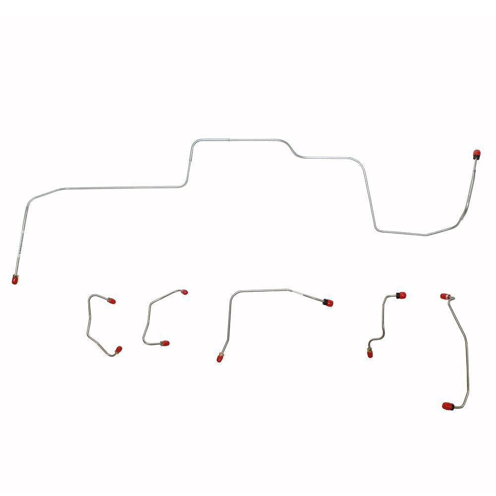 ZKT6704OM- 67 Ford Mustang/ Mercury Cougar, Power Disc Brakes, 6pc Front Brake Line Set, Built After 2/1/67, Routes Under Steering Column; Steel - SSTubes