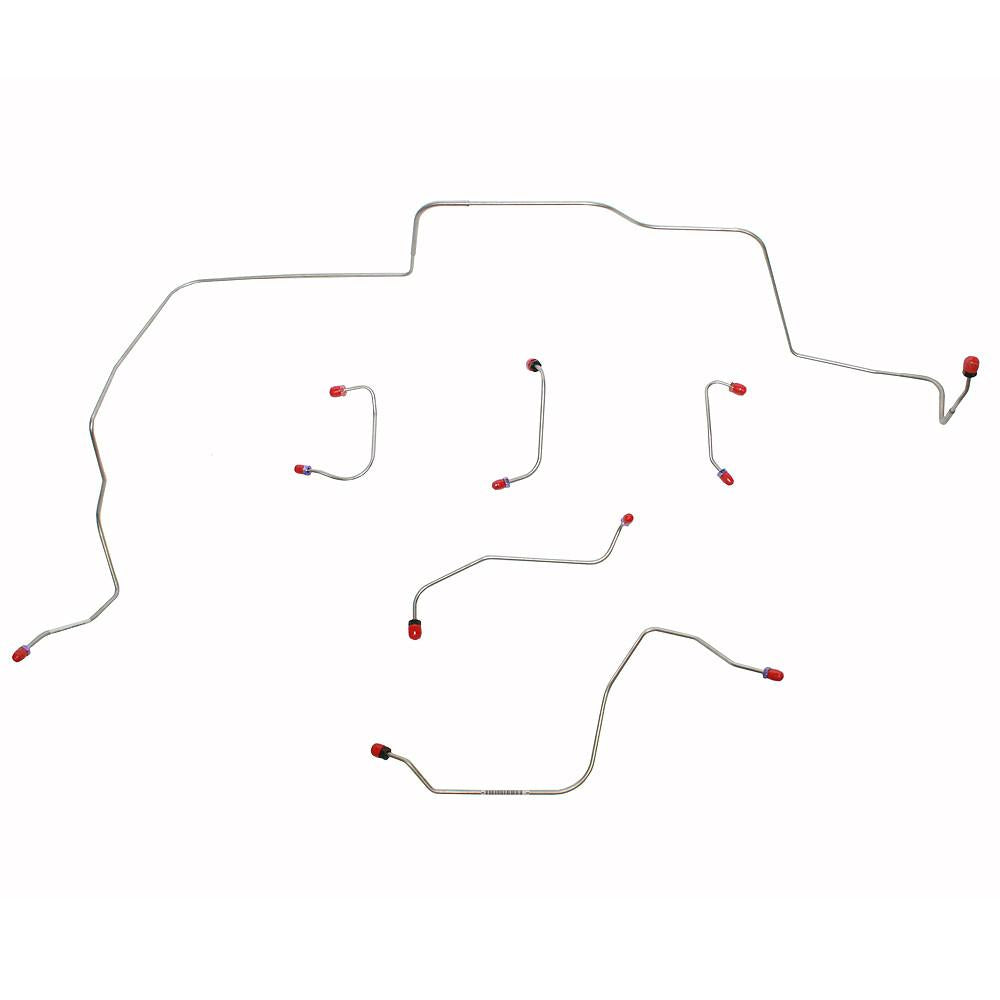 ZKT6803SS- 68-69 Ford Mustang, Mercury Cougar, w/ Power Disc Brakes, Front 6pc Brake Line Set; Stainless - SSTubes