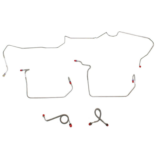 ZKT7101OM- 71-72 Ford Mustang, Mercury Cougar w/ Standard Drum Brakes, Front 5pc Brake Line Set; Steel - SSTubes