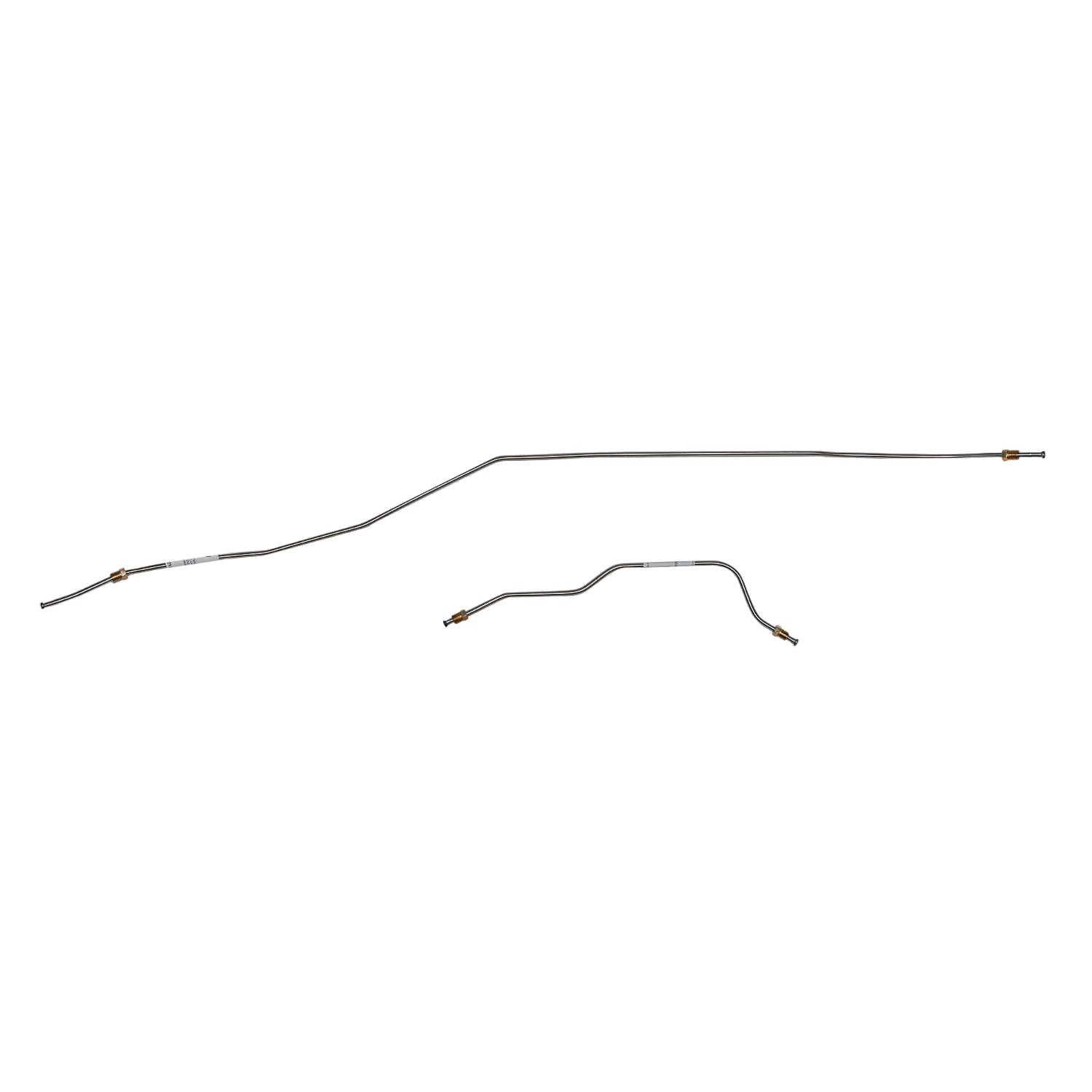 ZRA6402OM- 64-66 Ford Mustang w/ 8" Axle, Single Exhaust; Rear Axle Brake Lines, 2pc Set; Steel - SSTubes